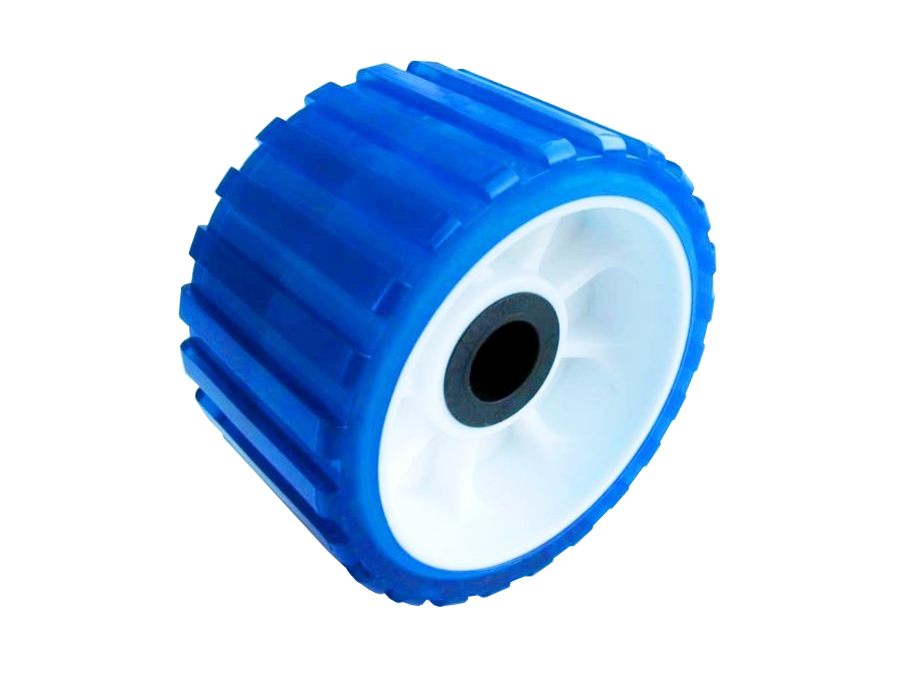 Ролик опорный прицепа L=75 D=128/22 мм PVC синий